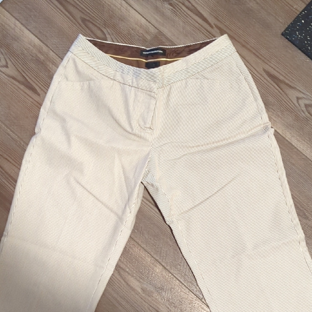 Express Woman's Beige Striped Chinos